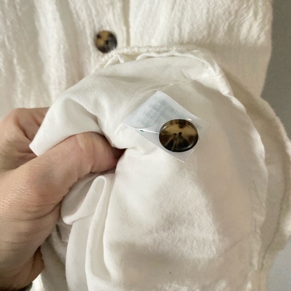 Marine Layer Camila Mini Dress in White Women's XS Gauzy Cotton Side Pockets - Picture 10 of 13